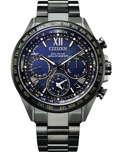 Satellite Wave GPS F950 Blue Dial Super Titanium Bracelet CC4015